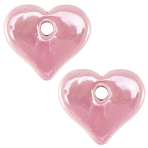 Perlen Griechische Keramik DQ Heart Pink