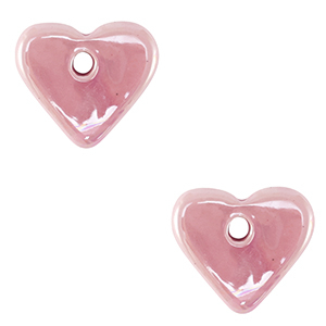 Perlen Griechische Keramik DQ Heart Pink