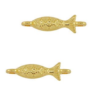 Anh&auml;nger Metall DQ Connector Fish Gold (Nickelfrei)