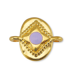 Anh&auml;nger Metall DQ Zwischenst&uuml;ck Oval Lilac-Gold (Nickelfrei)