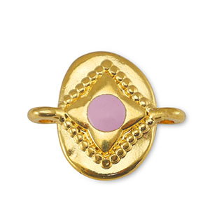 Anh&auml;nger Metall DQ Zwischenst&uuml;ck Oval Light Pink-Gold (Nickelfrei)