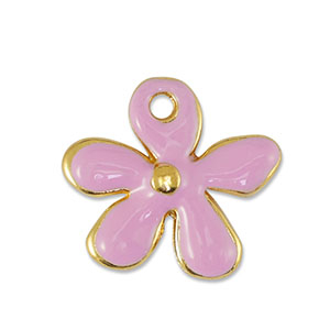 Anh&auml;nger Metall DQ Flower Light Pink-Gold (Nickelfrei)