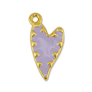 Anh&auml;nger Metall DQ Heart Lilac-Gold (Nickelfrei)