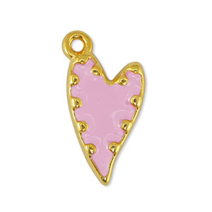 Anh&auml;nger Metall DQ Heart Light Pink-Gold (Nickelfrei)