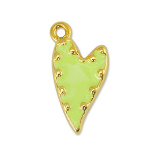 Anh&auml;nger Metall DQ Heart Lime Yellow-Gold (Nickelfrei)