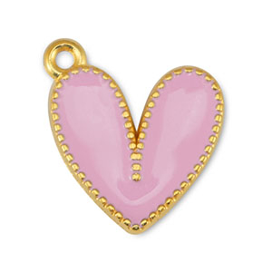 Anh&auml;nger Metall DQ Heart Light Pink-Gold (Nickelfrei)