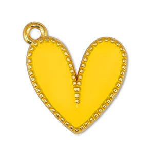 Anh&auml;nger Metall DQ Heart Yellow-Gold (Nickelfrei)