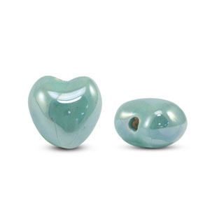 Perlen Griechische Keramik DQ Heart Turquoise