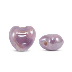 Perlen Griechische Keramik DQ Heart Purple