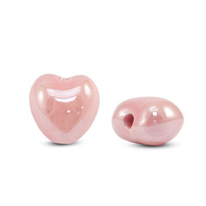 Perlen Griechische Keramik DQ Heart Pink