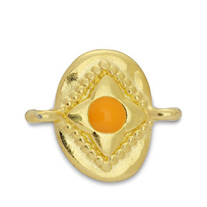 Anh&auml;nger Metall DQ Zwischenst&uuml;ck Oval Gold-orange (Nickelfrei)