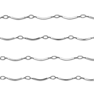 Zubeh&ouml;r aus Stainless Steel - Rostfreiem Stahl Gliederkette Curved Silver
