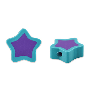 Perlen Polymer Star Purple-turquoise blue