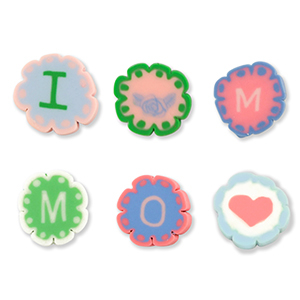 Perlen Polymer "I love mom" Multicolor light