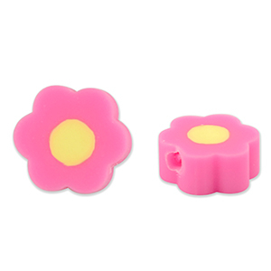 Perlen Polymer Flower Pink-yellow