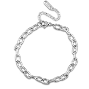Stainless Steel - Rostfrei Stahl Gliederarmband Twisted Silver