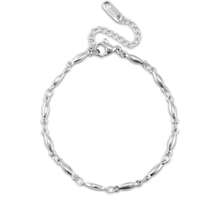 Stainless Steel - Rostfrei Stahl Armb&auml;nder Oval Silver