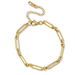 Stainless Steel - Rostfrei Stahl Gliederarmband Gold