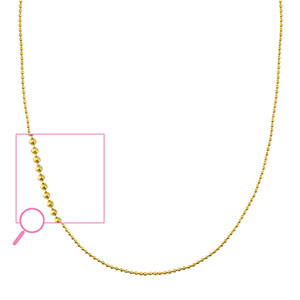 Stainless Steel - Rostfrei Stahl Kette Ballchain Mix&Match Gold