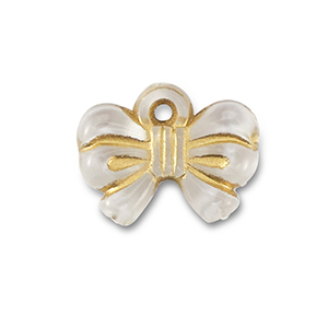 Anh&auml;nger Acryl Bow Transparent-gold
