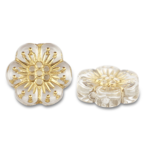 Perlen Acryl Flower Transparent-gold