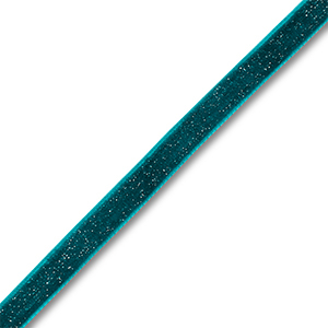 Samt-Schmuckband Teal blue-silver glitter