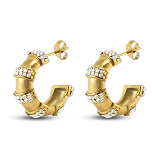 Stainless Steel - Rostfrei Stahl Ohrringe / Ohrstecker Gold