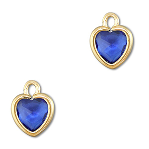 Anh&auml;nger aus Kristallglas Heart Dark blue-gold