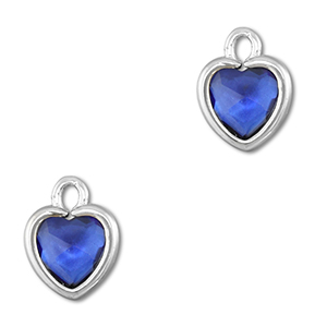 Anh&auml;nger aus Kristallglas Heart Dark blue-silver