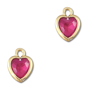 Anh&auml;nger aus Kristallglas Heart Dark pink-gold