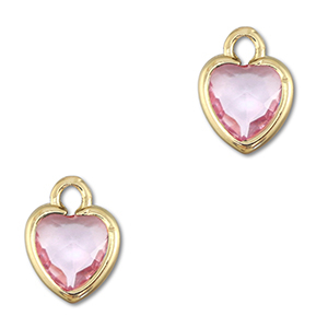 Anh&auml;nger aus Kristallglas Heart Light pink-gold