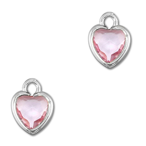 Anh&auml;nger aus Kristallglas Heart Light pink-silver
