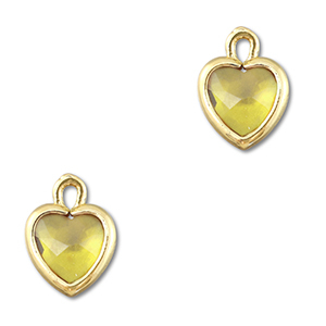 Anh&auml;nger aus Kristallglas Heart Yellow-gold