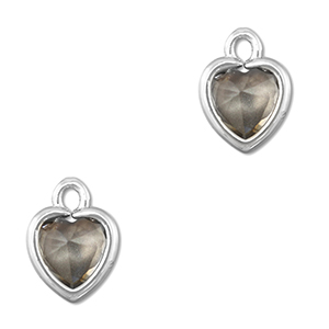 Anh&auml;nger aus Kristallglas Heart Light grey-silver