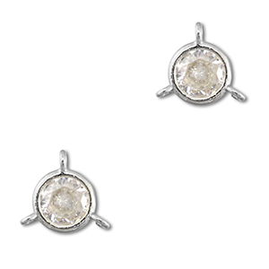 Zwischenst&uuml;cke Kristallglas Round Transparent-silver