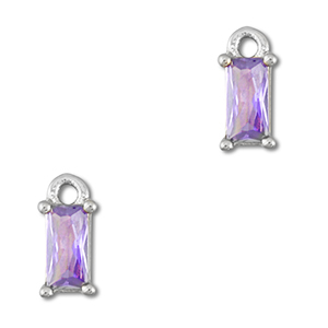 Anh&auml;nger aus Kristallglas Rectangle Light lilac-silver
