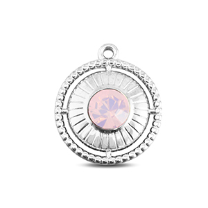 BY31&reg; Anh&auml;nger aus Stainless Steel - Rostfreiem Stahl Rount with Ring Silver-soft pink opal