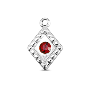 BY31&reg; Anh&auml;nger aus Stainless Steel - Rostfreiem Stahl Rhombus Silver-ruby red