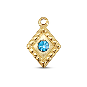 BY31&reg; Anh&auml;nger aus Stainless Steel - Rostfreiem Stahl Rhombus Gold-aqua