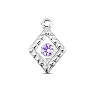 BY31&reg; Anh&auml;nger aus Stainless Steel - Rostfreiem Stahl Rhombus Silver-light lilac