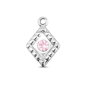 BY31&reg; Anh&auml;nger aus Stainless Steel - Rostfreiem Stahl Rhombus Silver-soft pink opal