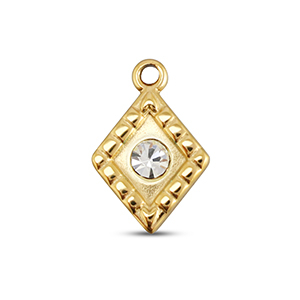 BY31&reg; Anh&auml;nger aus Stainless Steel - Rostfreiem Stahl Rhombus Gold-crystal