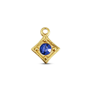 BY31&reg; Anh&auml;nger aus Stainless Steel - Rostfreiem Stahl Rhombus Gold-sapphire blue