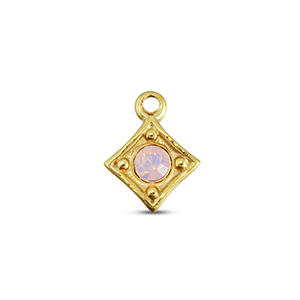 BY31&reg; Anh&auml;nger aus Stainless Steel - Rostfreiem Stahl Rhombus Gold-soft pink opal