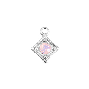 BY31&reg; Anh&auml;nger aus Stainless Steel - Rostfreiem Stahl Rhombus Silver-soft pink opal