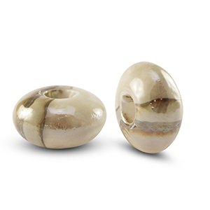 Perlen Griechische Keramik DQ Rondell Greige