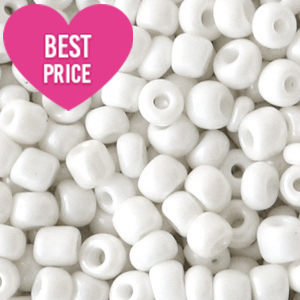 Rocailles Perlen Glas 6/0 (4mm) White