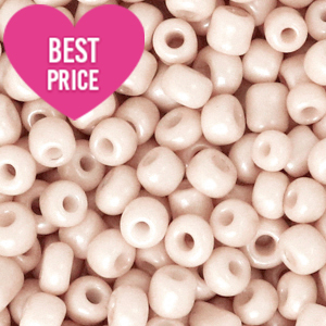 Rocailles Perlen Glas 6/0 (4mm) Nude beige