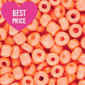 Rocailles Perlen Glas 6/0 (4mm) Warm apricot orange