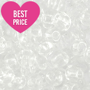 Rocailles Perlen Glas 6/0 (4mm) Transparent crystal